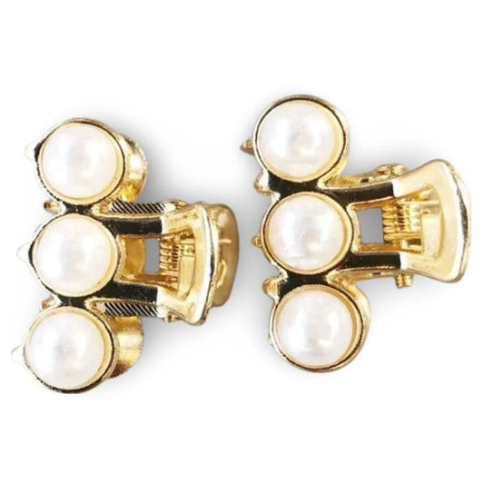 H&M Pearl Golden Double Hair Clips Set