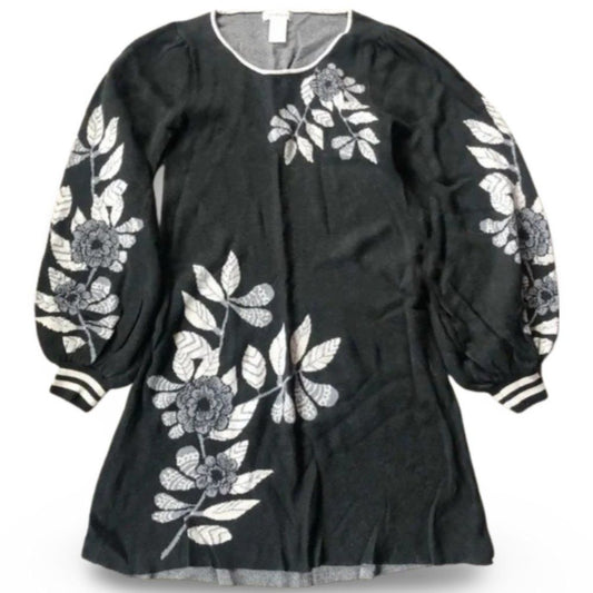 Macy’s Sweater Black Varsity Casual Flower Dress