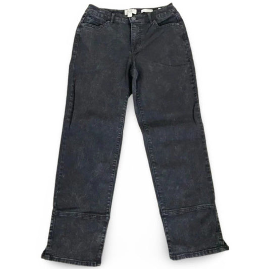 LOGO Lori Goldstein Distressed Dark Denim Jeans