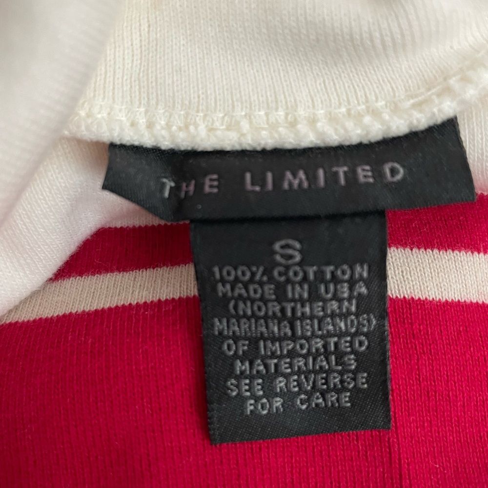 The Limited White and Red Turtleneck Sweater