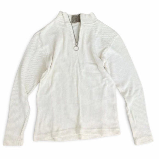 Erika and Company Quarter Zip White Knitted Sweater