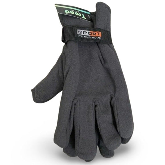 Trend Grey Ski Gear Fleece Sporty Winter Gloves