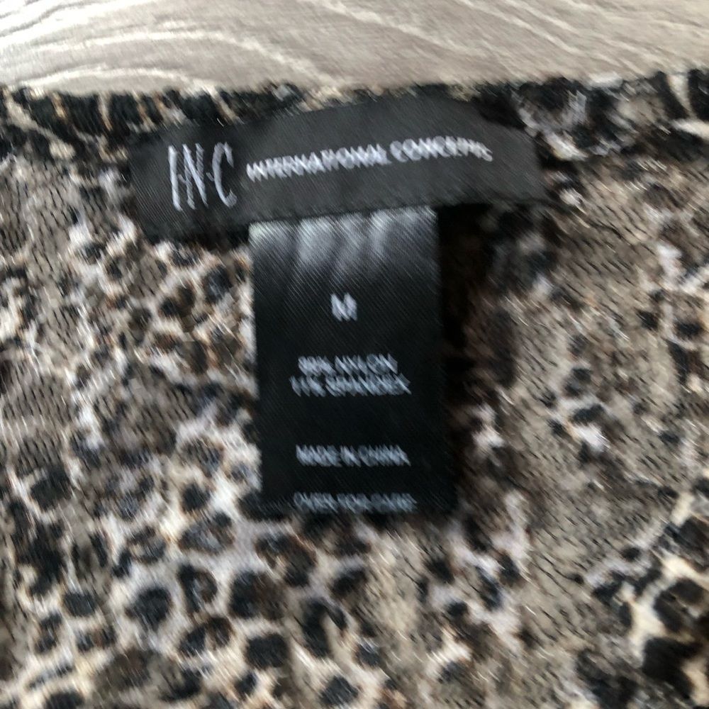 INC International Concepts Animal Print Long Sleeve Top