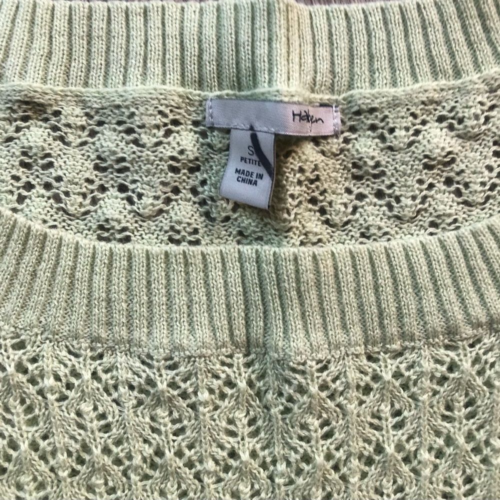 Halogen Light Green Knitted Long Sleeve Sweater