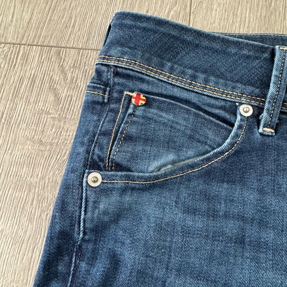 Hudson Denim Double Button Light Straight Leg Jeans