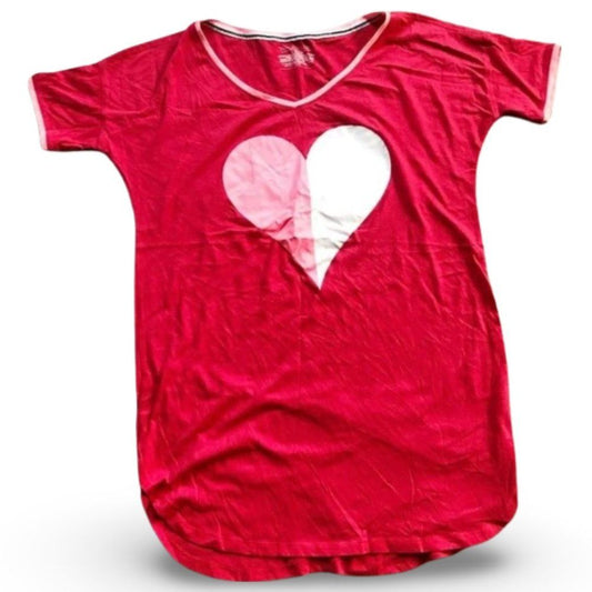 Victoria’s Secret Heart Graphic Red Pajama Shirt Top