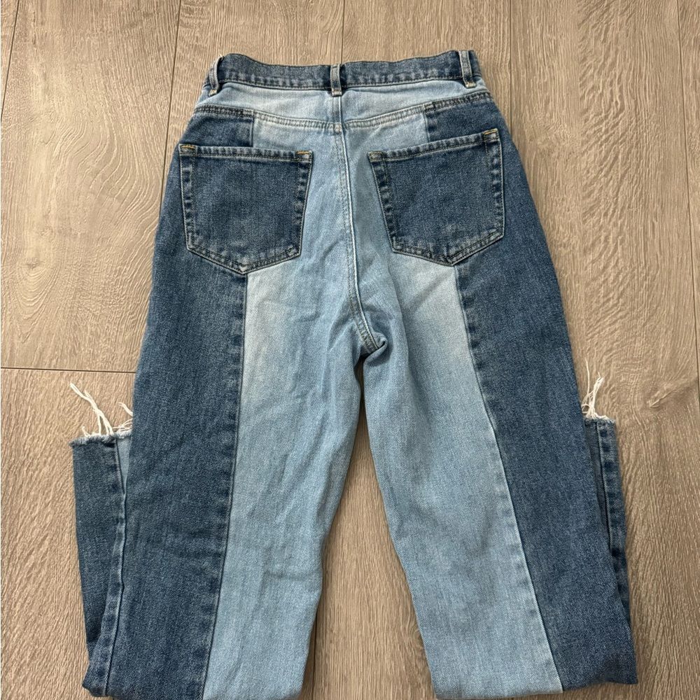 Pacsun High Rise Straight Two Toned Denim Jeans