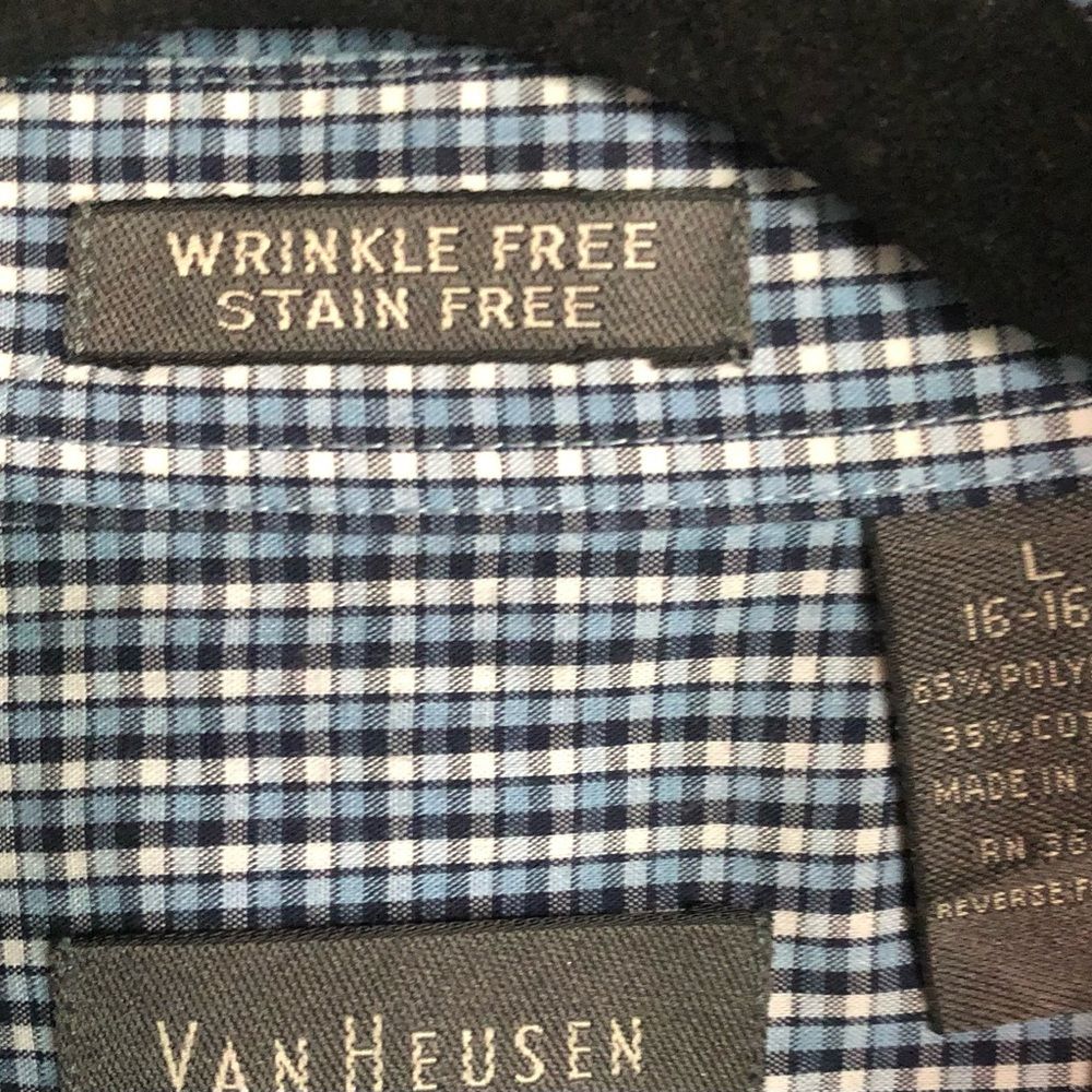 Van Heusen Blue Checkered Long Sleeve Button Up Shirt