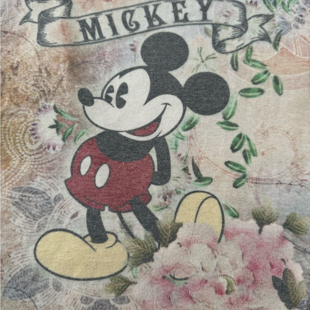 Disney Tie Dye Distressed Designed Mickey Mouse Short Sleeve Tee Shirt