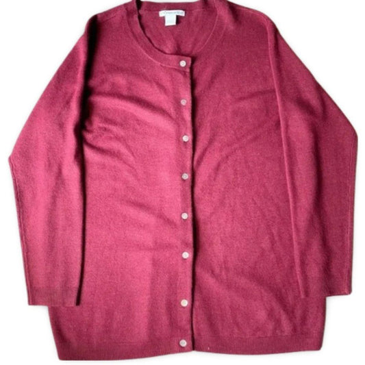 One Step Up Plus Burgundy Buttoned Cardigan Sweater