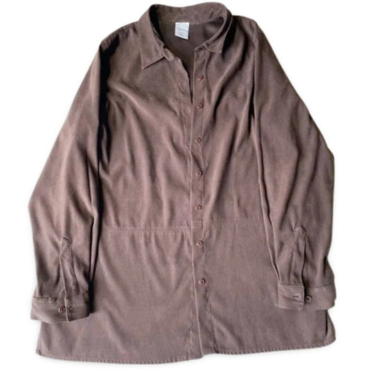 Cascade Blues Brown Buttoned Casual Long Shirt