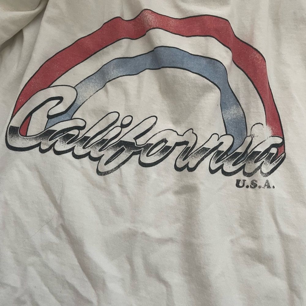 Cotton On California Rainbow White Tee Shirt Top