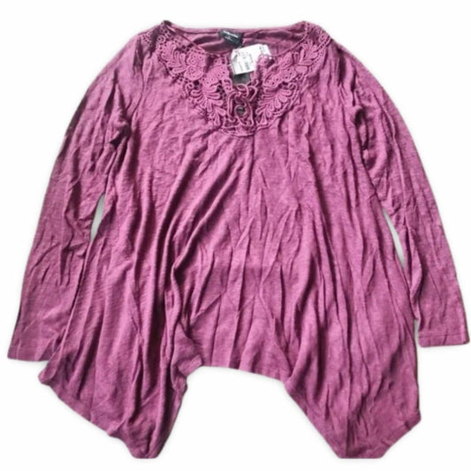 Wallpapher NWT Purple Long Sleeve Blouse Top