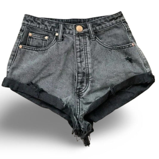 Signature Q Dark Grey Denim Jean Shorts