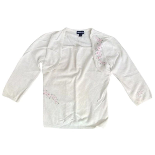 Limited Too Floral Embroidered White Layered Shirt Top