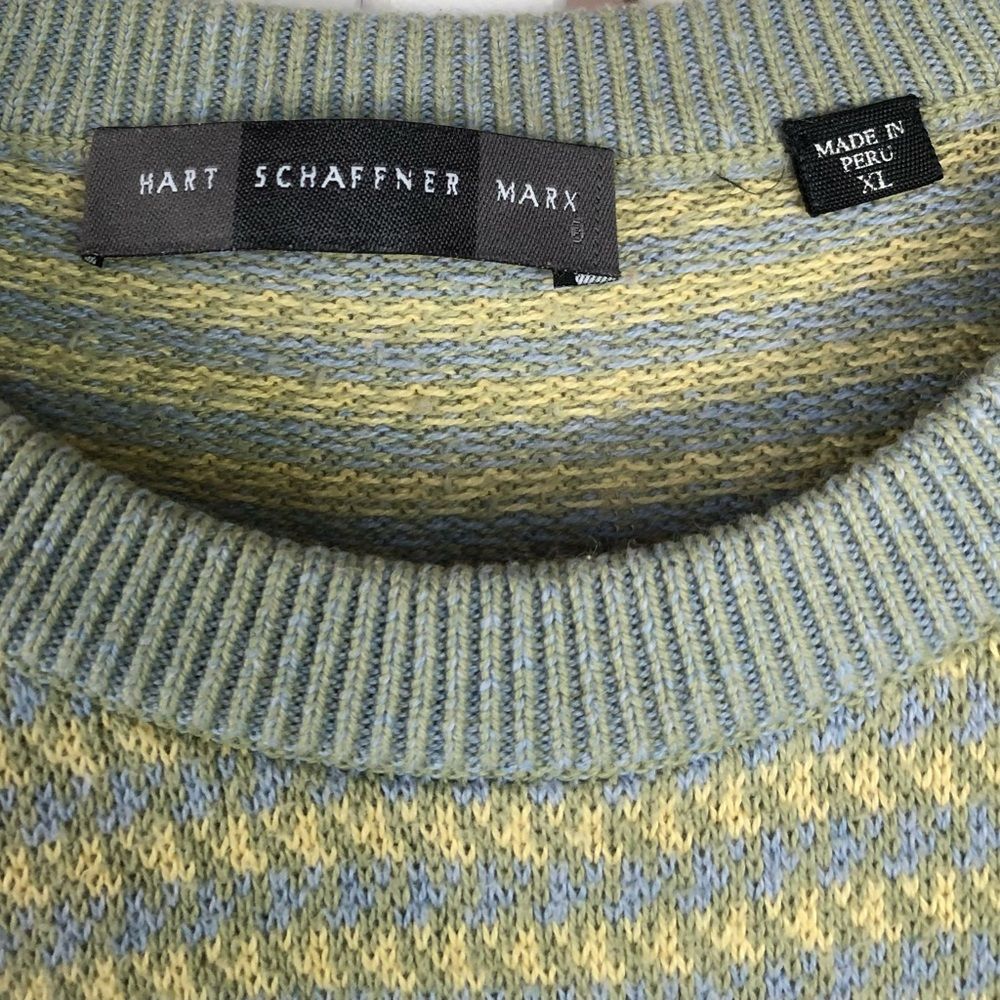 Hart Schaffner Marx Green Knitted Crewneck Sweater