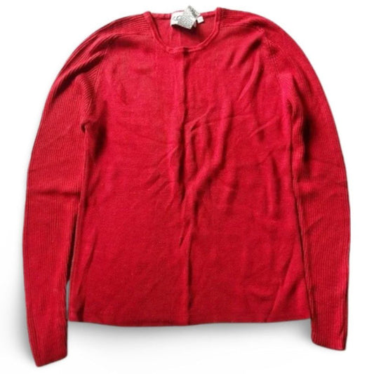 Kevo Vintage Red Crewneck Knitted Sweater