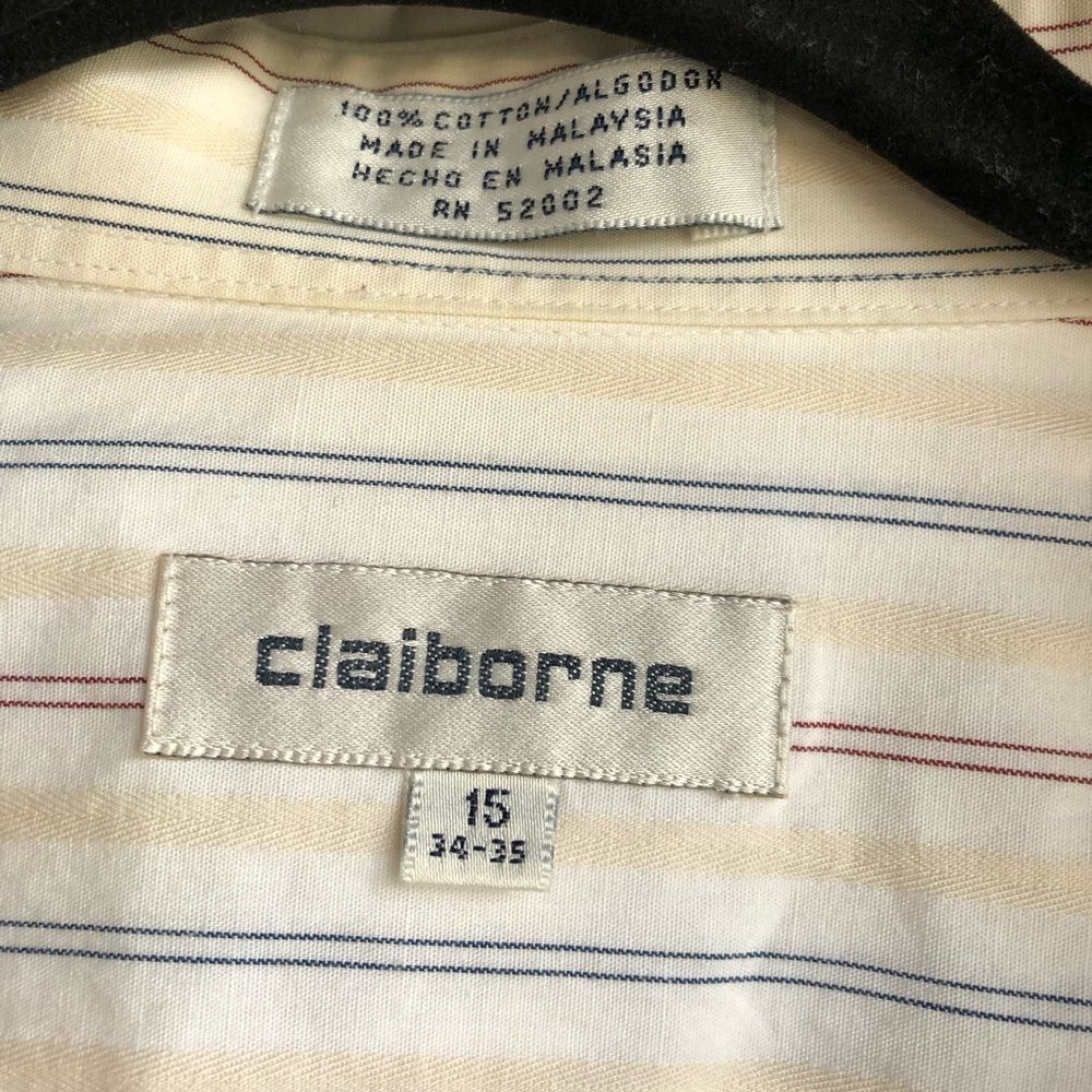 Claiborne Pinstripe Checkered Button Down Shirt