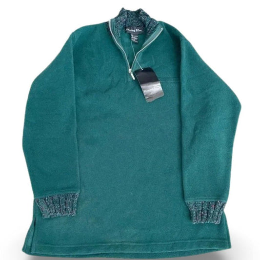 Moving Bleau NWT Green Fleece Quarter Zip Pullover Sweater