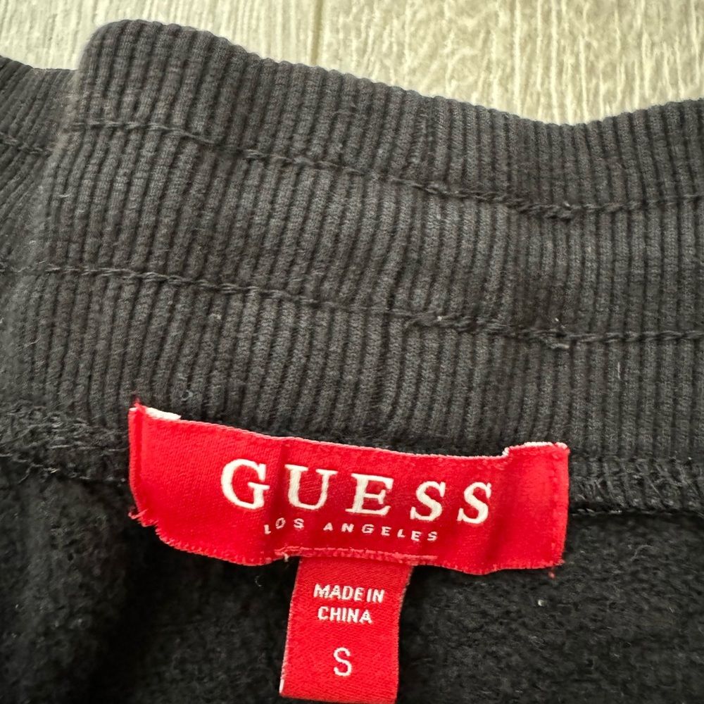 Guess Side Logo Black Sweater Shorts