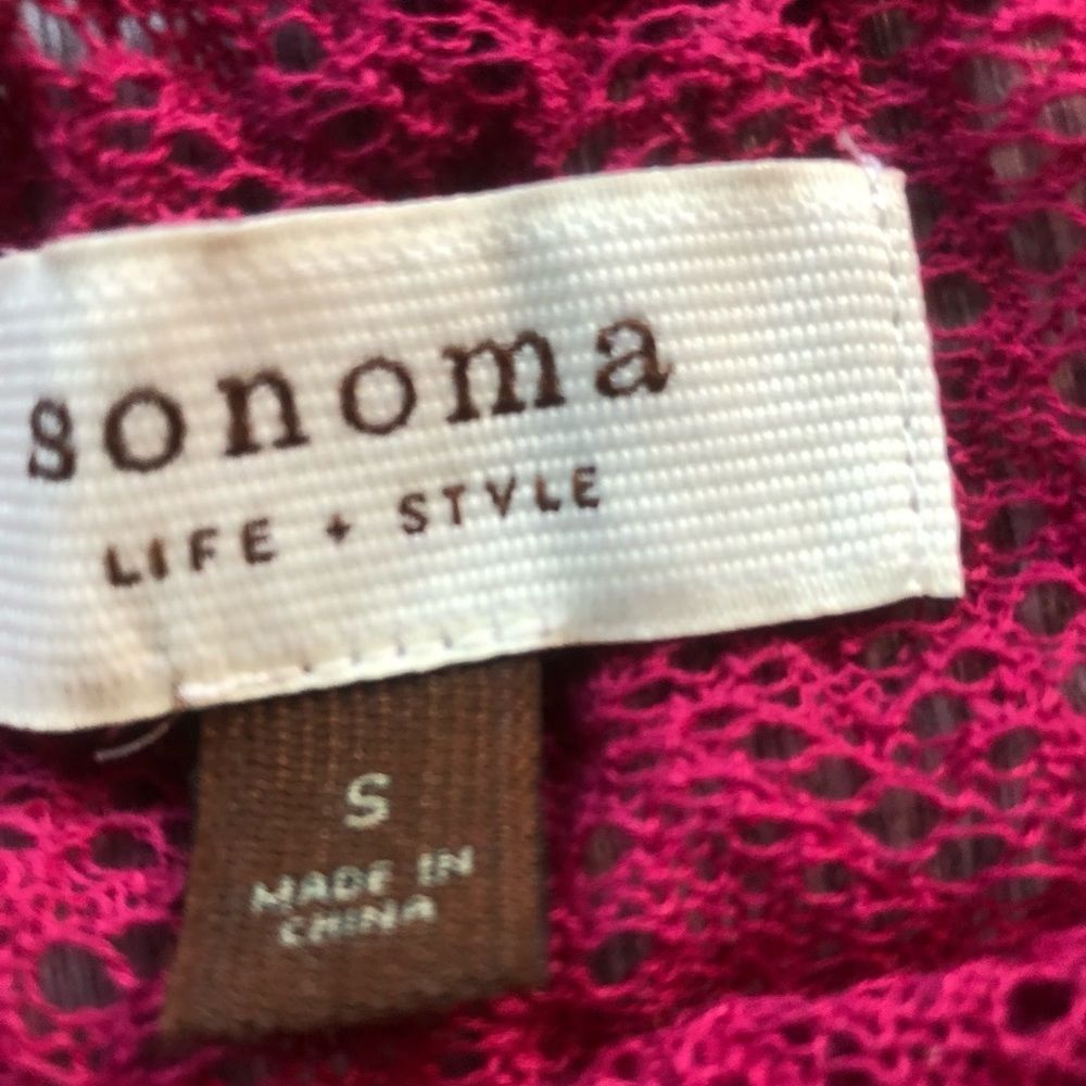 Sonoma Flared Sleeve Fitted Crotchet Pink Blouse Top