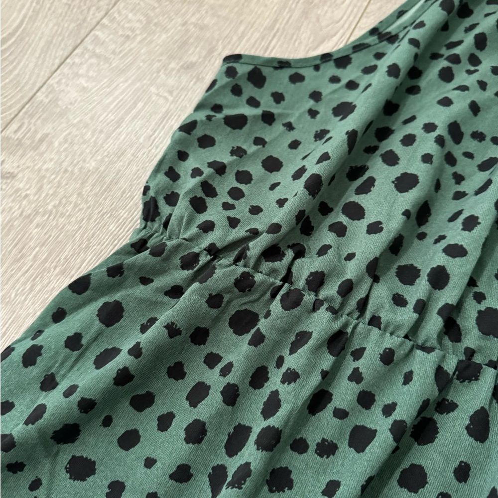 Shein Green Polkadotted Haltered Flowy Dress