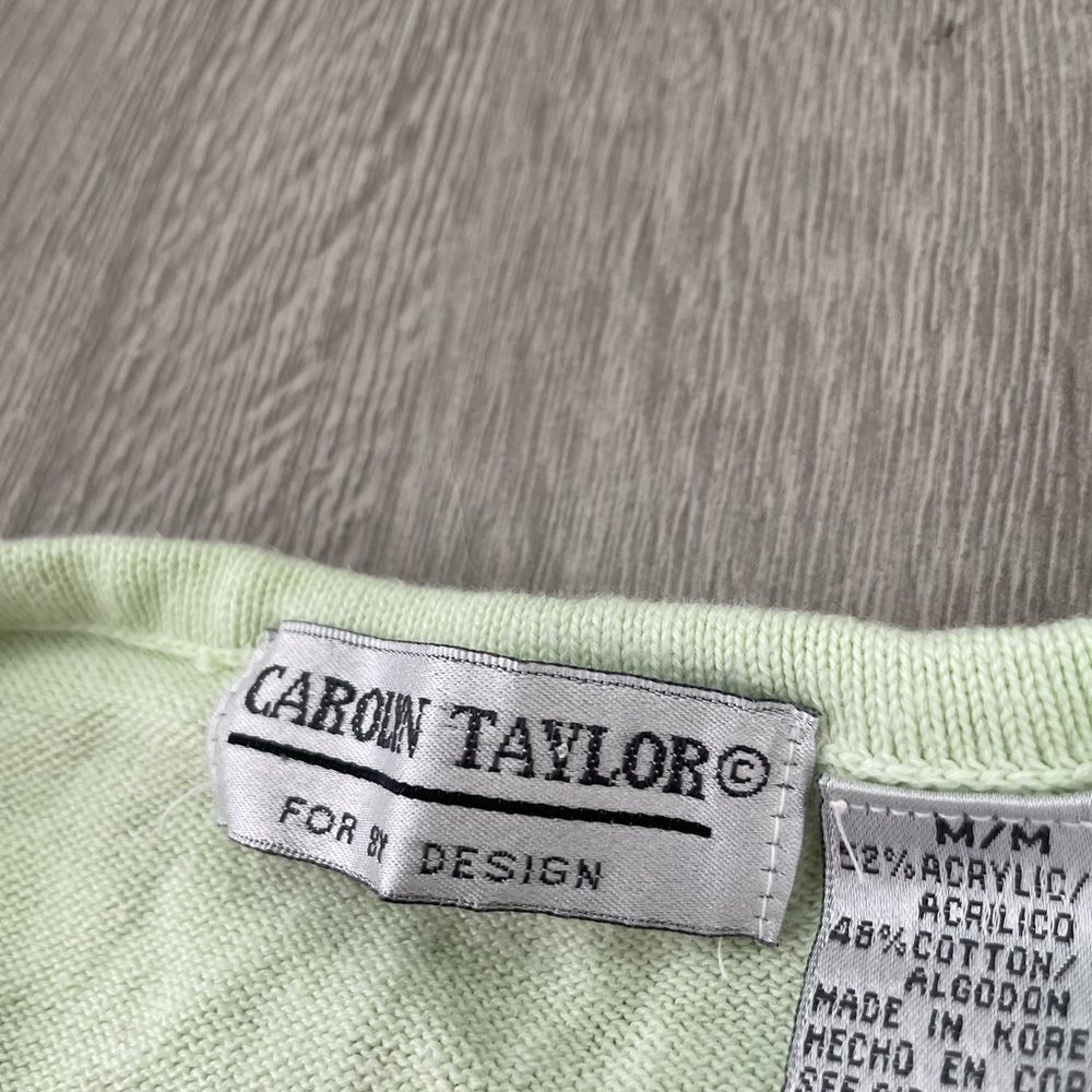 Carolin Taylor Light Green Buttoned Cardigan Sweater