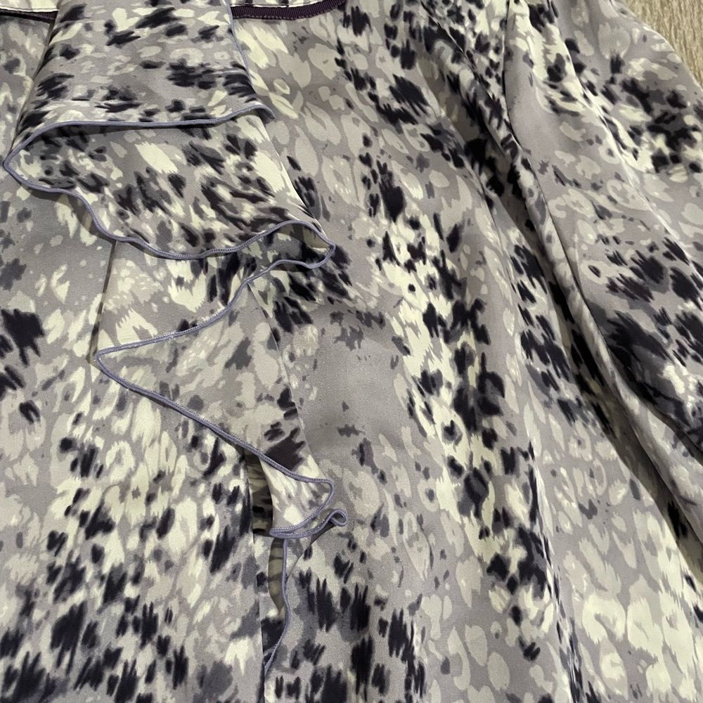 Ginkoo Flowy Long Sleeve Patterned Blouse