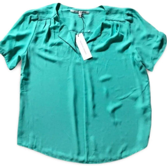 Collective Concepts Short Sleeve Green Blouse Top