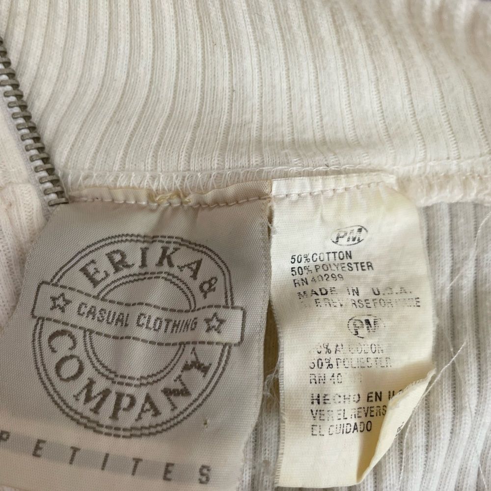 Erika and Company Quarter Zip White Knitted Sweater