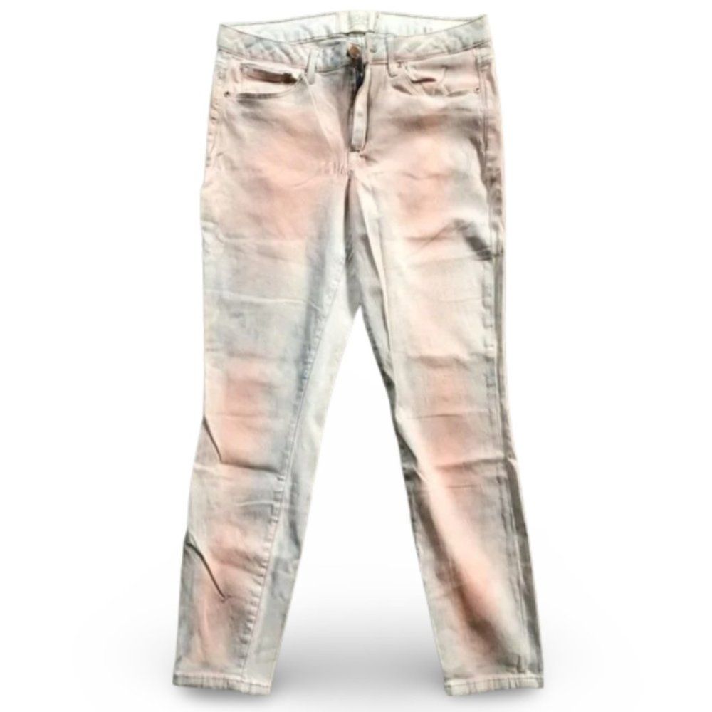 Rachel Roy Faded Orange Grey Designed Denim Jeans