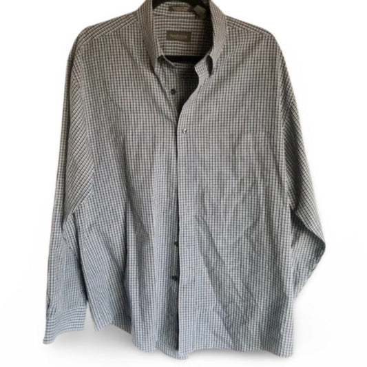 Van Heusen Blue Checkered Long Sleeve Button Up Shirt