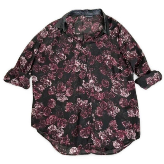 Rock and Republic Floral Blouse Button Up Shirt