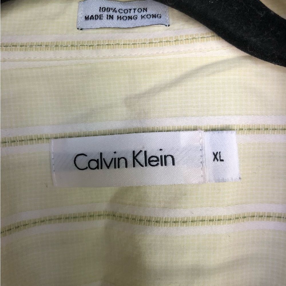 Calvin Klein Yellow Light Casual Dress Buttoned Down Shirt