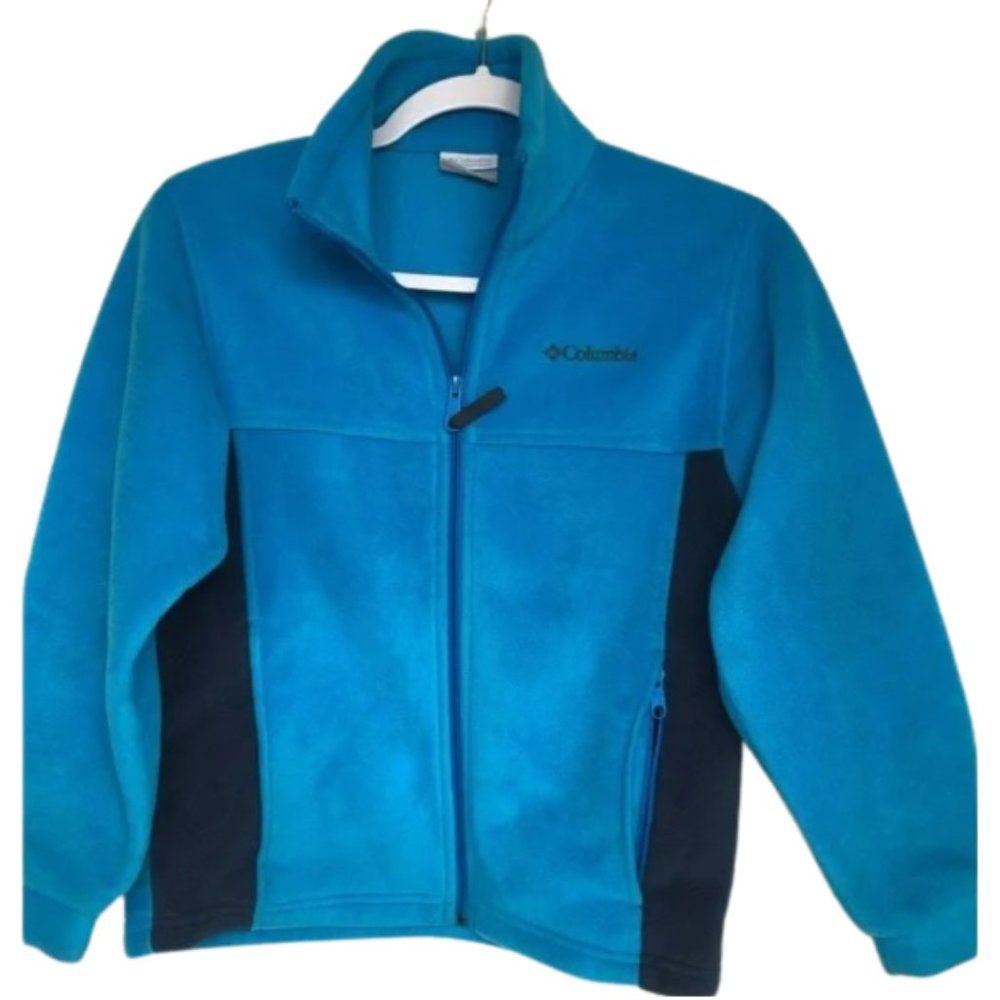 Columbia Fleece Jacket Zip Up Blue Sweater Jacket