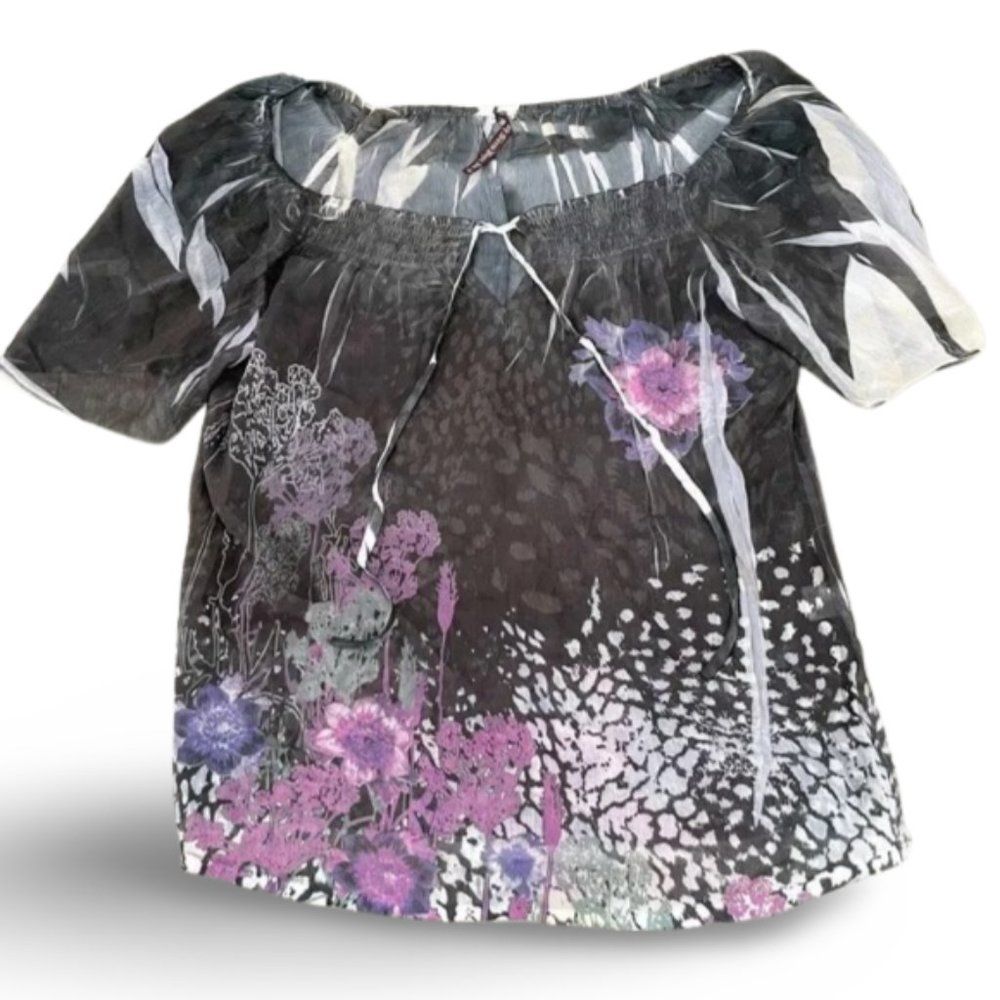 Sienna Rose Floral Short Sleeve Blouse Top