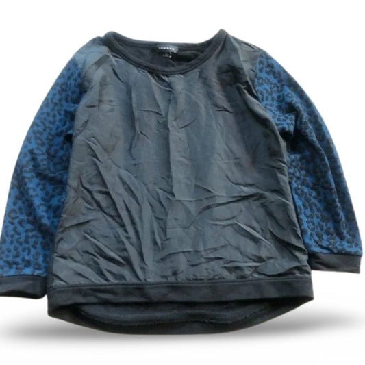 Trouve Dark Grey and Blue Long Sleeve Shirt Top