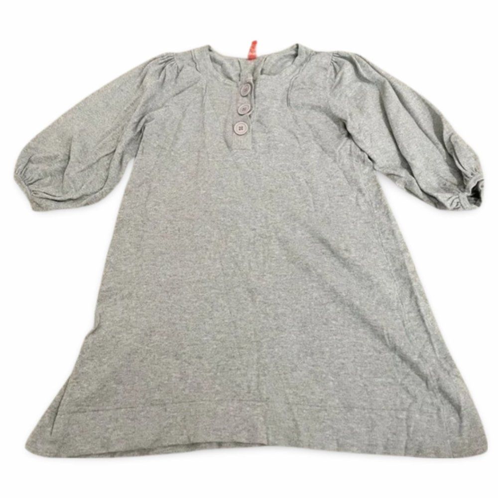 Pink Rose Grey Long Puff Sleeve Pajama Tunic Top