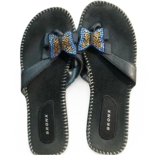 Bronx Black Rhinestone Butterffly Sandals