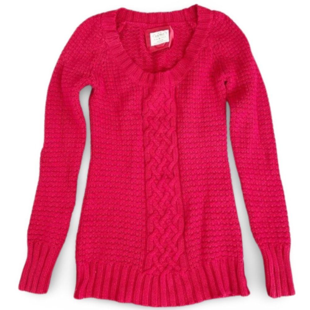 Old Navy Thick Red Cable Knit Sweater