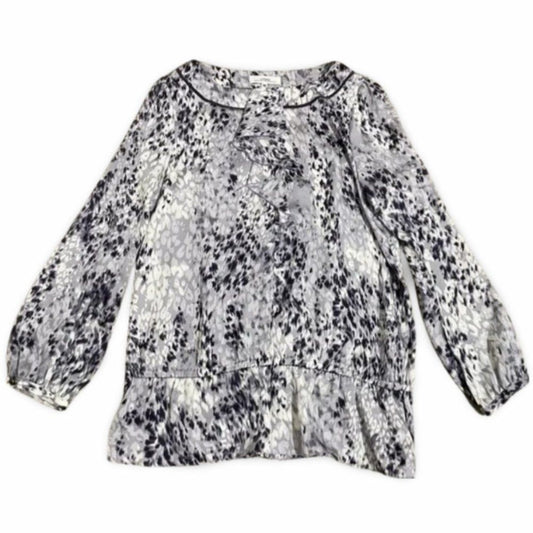 Ginkoo Flowy Long Sleeve Patterned Blouse