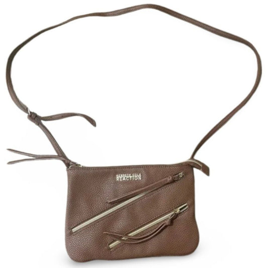 Kenneth Cole Tan Zipper Side Crossbody Bag Purse