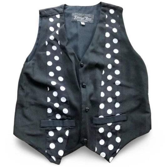 Katelyn Rose Polkadot Neck Tie Patterned Formal Vest Top