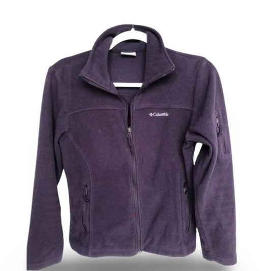 Columbia Fleece Zip Up Dark Purple Sweater Jacket