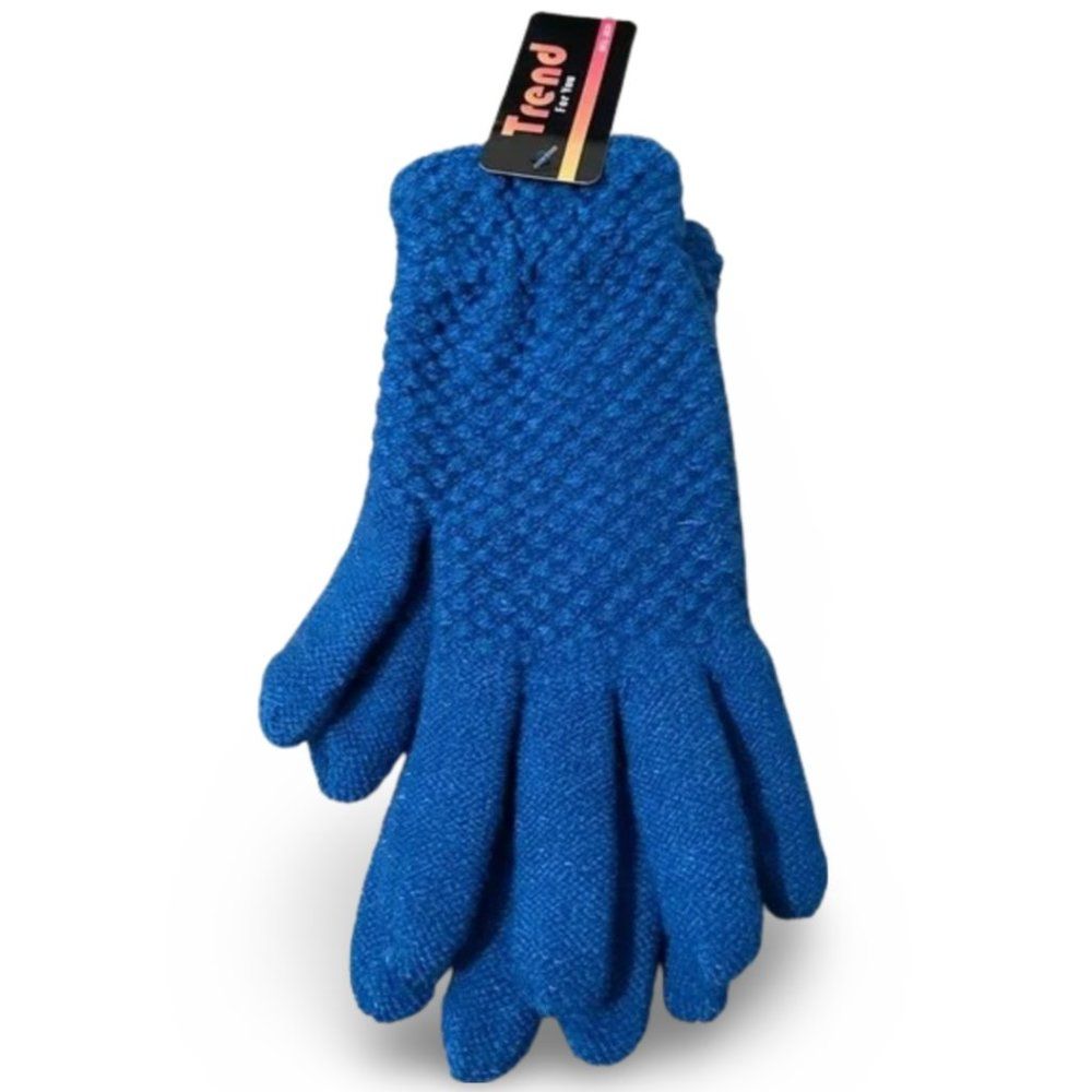 Trend Blue Knitted Winter Mittens Gloves Brand: Trend