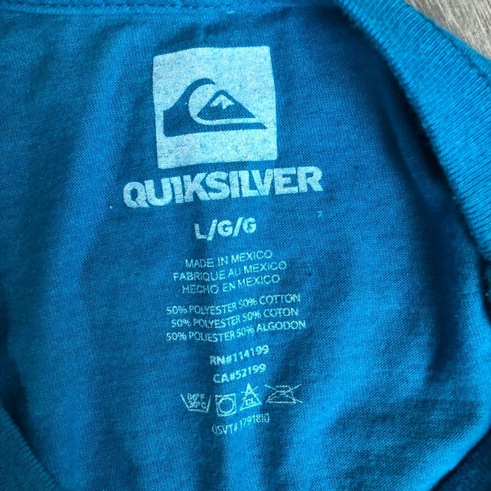 Quiksilver Blue Surfer Graphic Short Sleeve Shirt Top