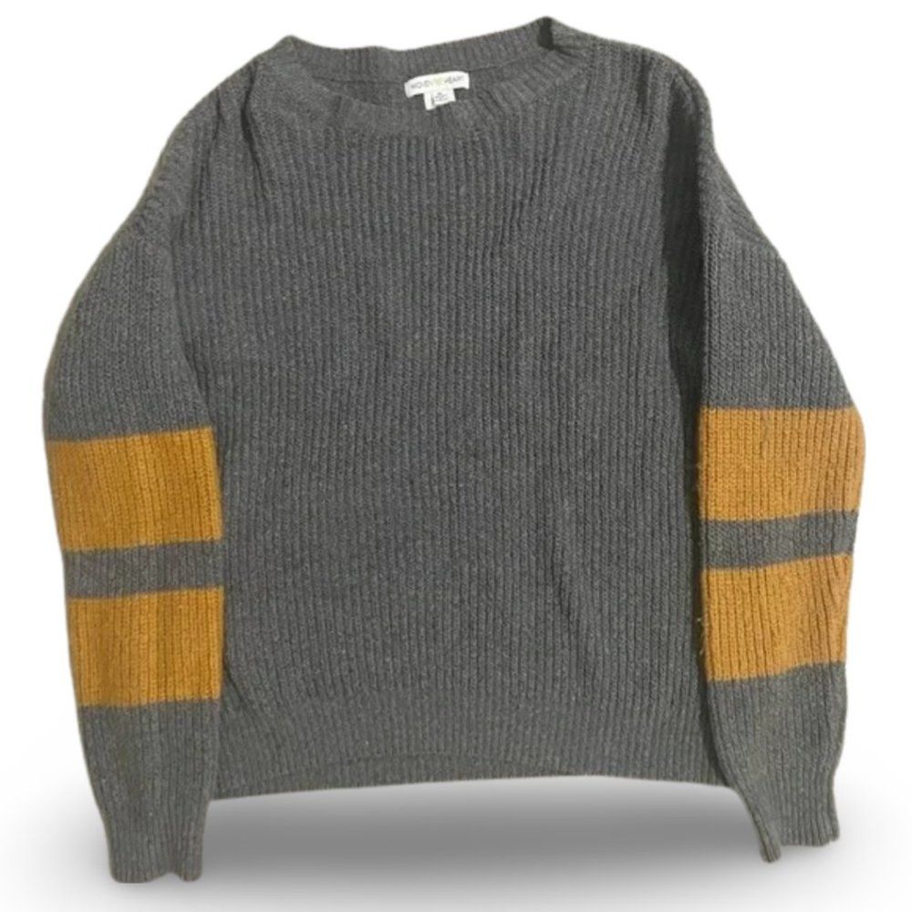 Woven Heart Brown Grey Knitted Sweater