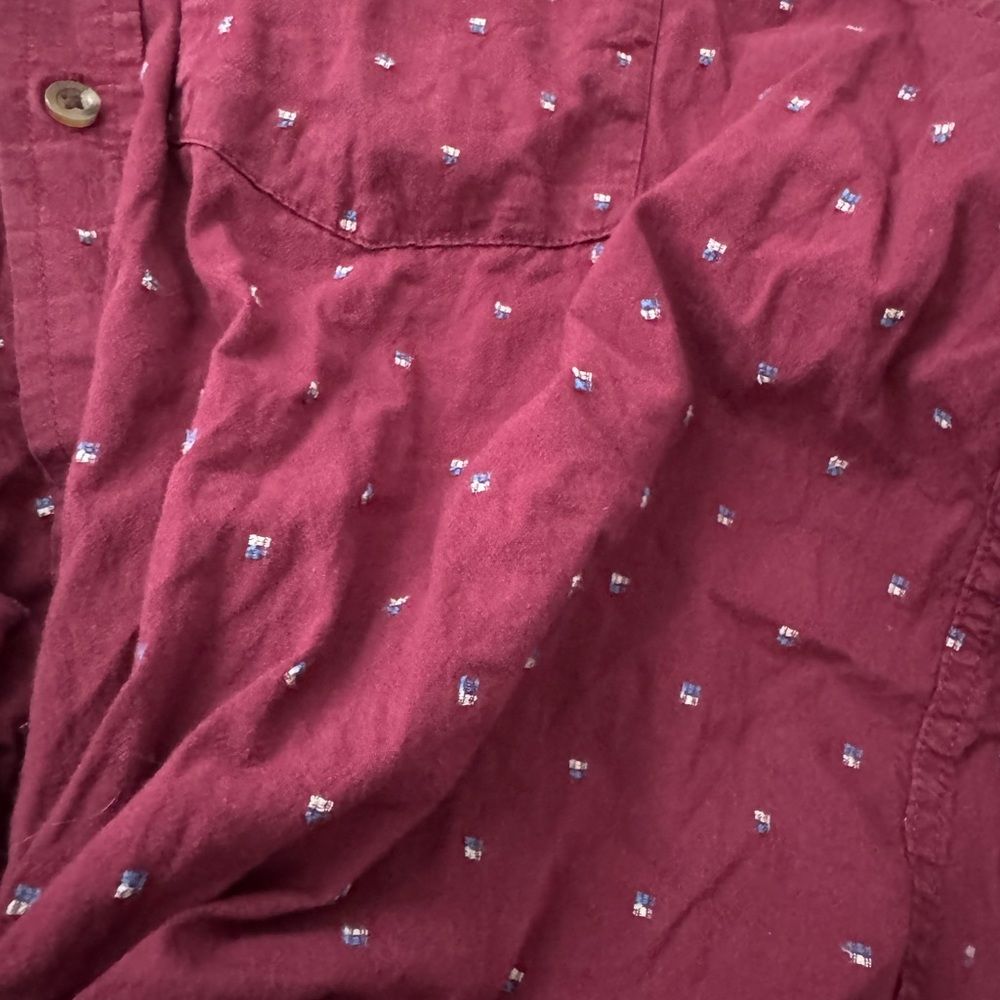 Old Navy Burgundy Buttoned Down Casual Shirt Top