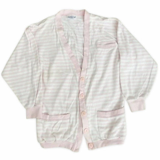 Nordstrom Pink Striped Buttoned Cardigan Sweater