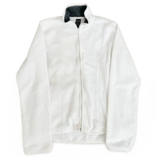 Gap Fleece White Zip Up Winter Jacket